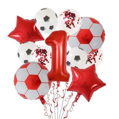 11pcs Football Balloons Birthday Party Decorations 76 Green Number Ball