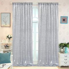 Silver Sequin Curtains 2ft x 8ft Photo Backdrop