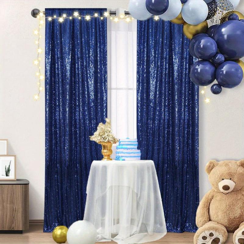 Silver Sequin Curtains 2ft x 8ft Photo Backdrop