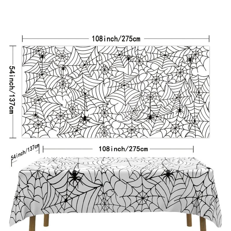 Spider Web Tablecloth 137 X 274 Plastic Rectangle Tablecloth