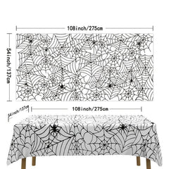 Spider Web Tablecloth 137 X 274 Plastic Rectangle Tablecloth