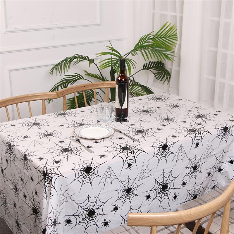 Spider Web Tablecloth 137 X 274 Plastic Rectangle Tablecloth
