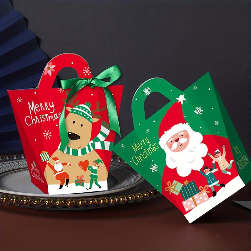6pcs Christmas Candy Box Party Supplies Packaging Box Chocolate Favors Birthday