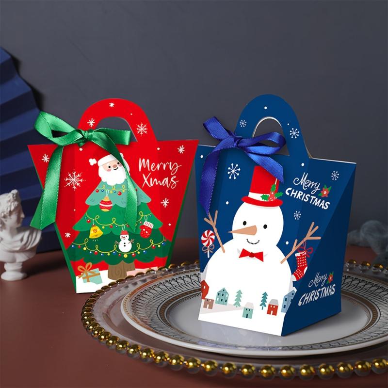6pcs Christmas Candy Box Party Supplies Packaging Box Chocolate Favors Birthday
