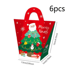 6pcs Christmas Candy Box Party Supplies Packaging Box Chocolate Favors Birthday