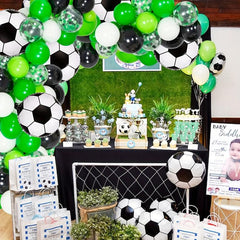 Soccer Party Balloon Garland Arch Kit with Soccer Mylar Foil Balloons