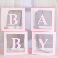 4pcs Balloon Boxes for Baby Shower/Wedding Party Decor