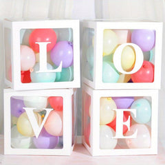 4pcs Balloon Boxes for Baby Shower/Wedding Party Decor
