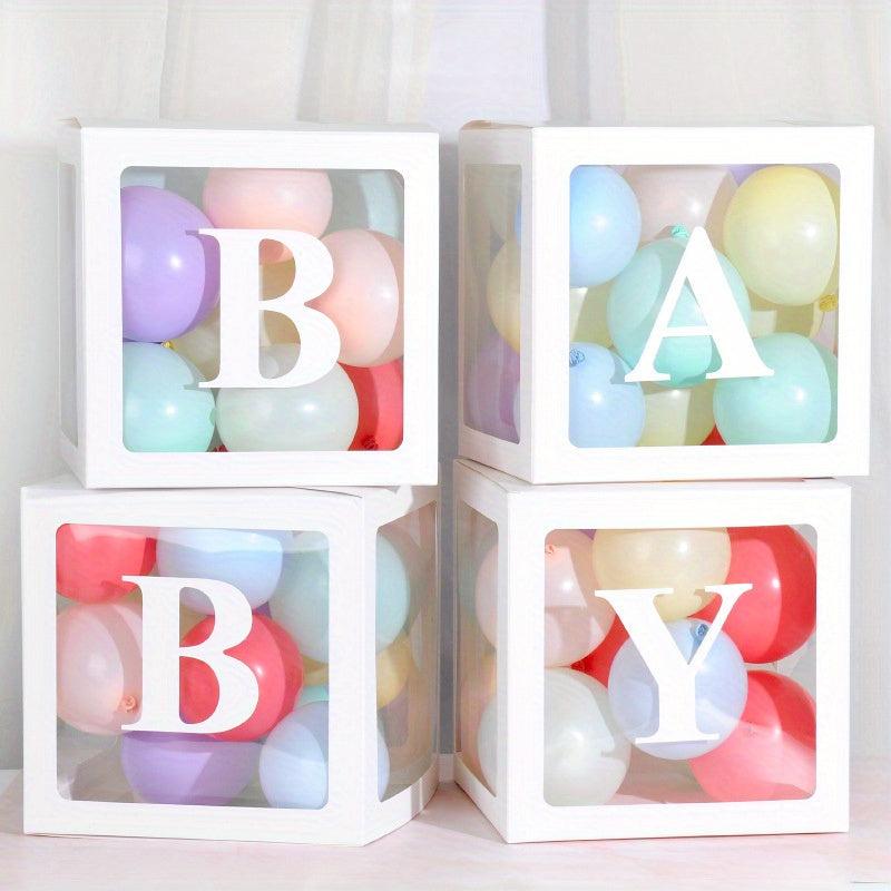 4pcs Balloon Boxes for Baby Shower/Wedding Party Decor