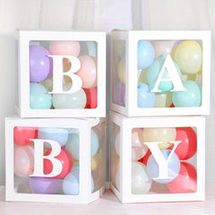 4pcs Balloon Boxes for Baby Shower/Wedding Party Decor