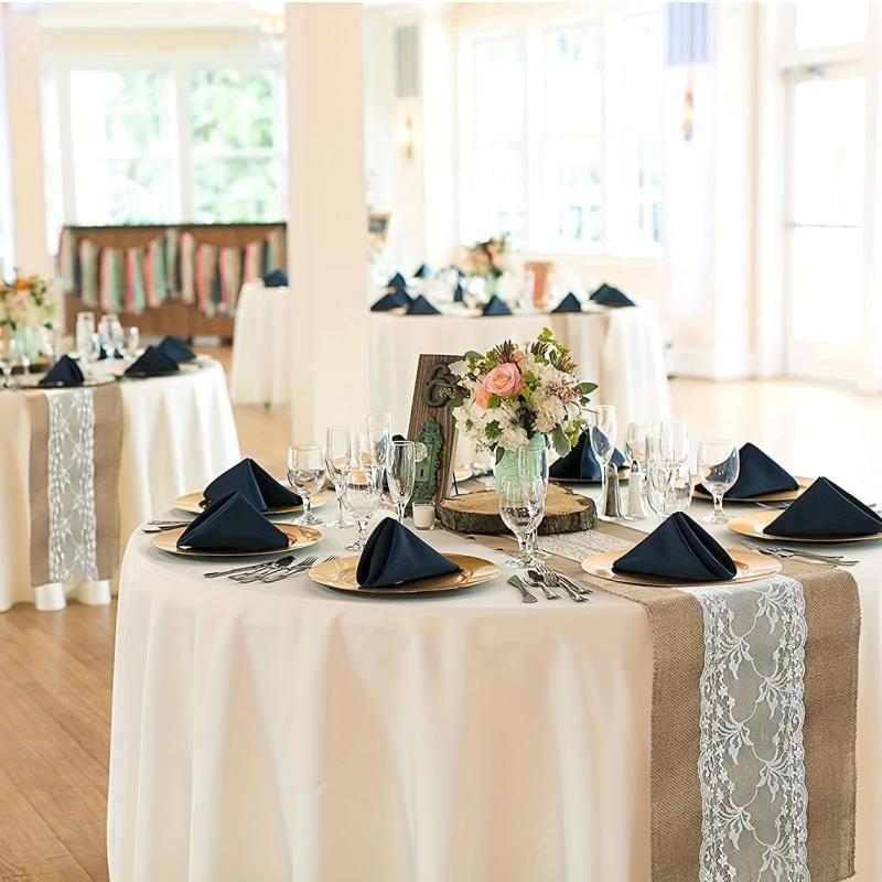 Burlap Lace Table Runner 30x274cm Rustic Wedding Decor