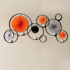 Orange Party Hanging Paper Fans for Halloween Baby Shower Birthday Wedding Decor
