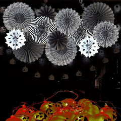 Orange Party Hanging Paper Fans for Halloween Baby Shower Birthday Wedding Decor