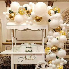 Golden Balloon Garland Kit 88Pcs w/ Confetti Balloons - Wedding & Party Decor