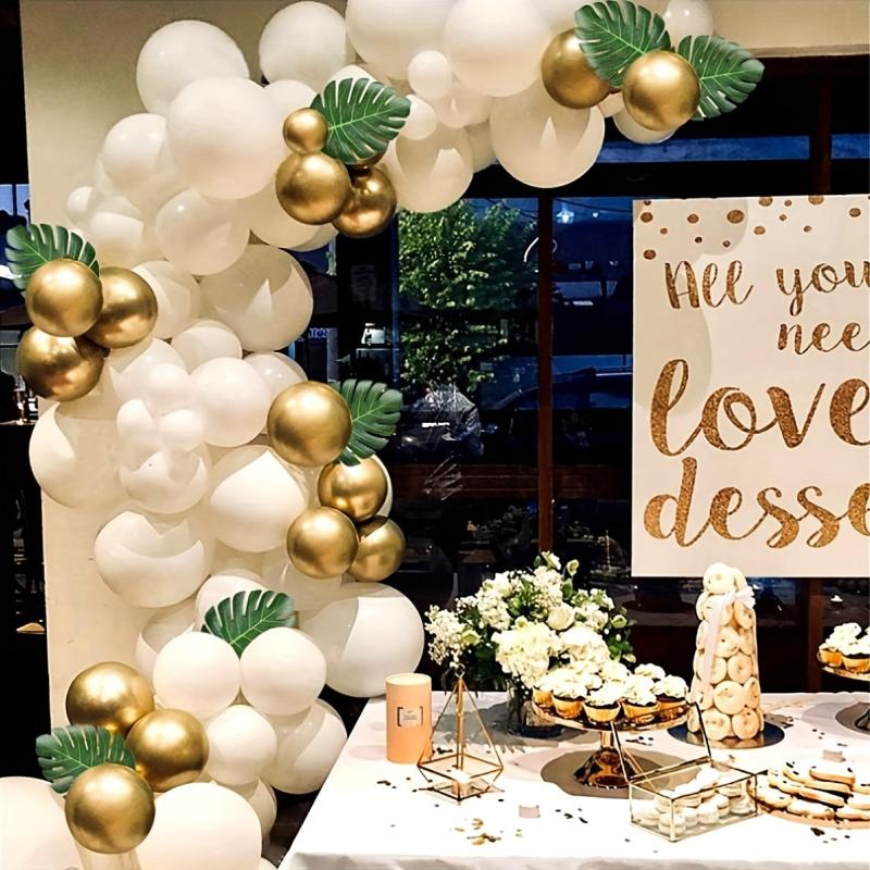 Golden Balloon Garland Kit 88Pcs w/ Confetti Balloons - Wedding & Party Decor