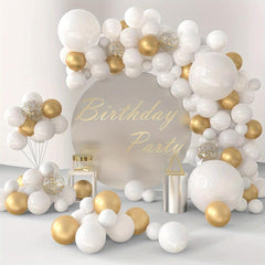 Golden Balloon Garland Kit 88Pcs w/ Confetti Balloons - Wedding & Party Decor