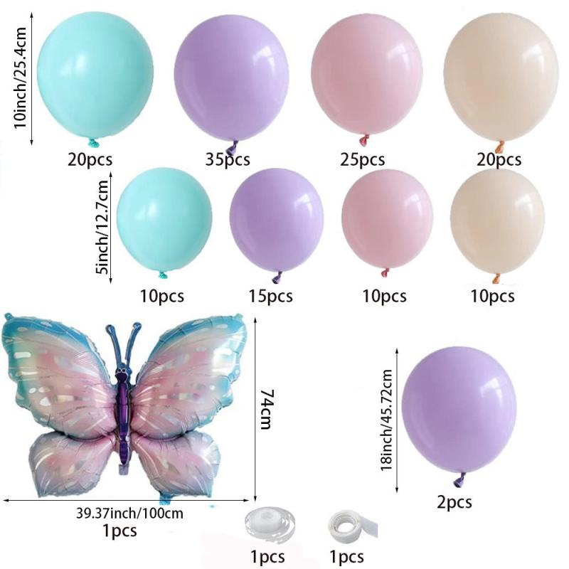 150 Pastel Butterfly Balloon Set Birthday Wedding Party Decor