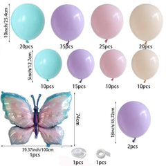 150 Pastel Butterfly Balloon Set Birthday Wedding Party Decor