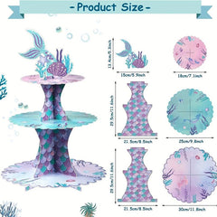 3 Tier Under the Sea Cupcake Stand for Girls Baby Shower Party