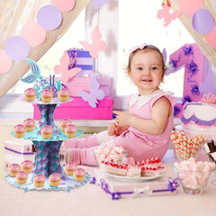 3 Tier Under the Sea Cupcake Stand for Girls Baby Shower Party