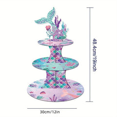 3 Tier Under the Sea Cupcake Stand for Girls Baby Shower Party