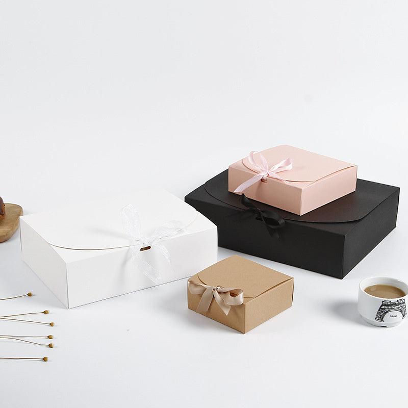 10pcs Large Gift Box With Ribbon - Birthday Wedding Candy Storage