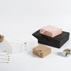 10pcs Large Gift Box With Ribbon - Birthday Wedding Candy Storage
