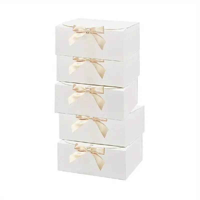 10pcs Large Gift Box With Ribbon - Birthday Wedding Candy Storage