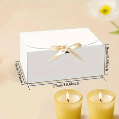 10pcs Large Gift Box With Ribbon - Birthday Wedding Candy Storage