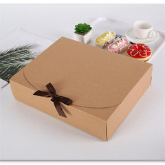 10pcs Large Gift Box With Ribbon - Birthday Wedding Candy Storage