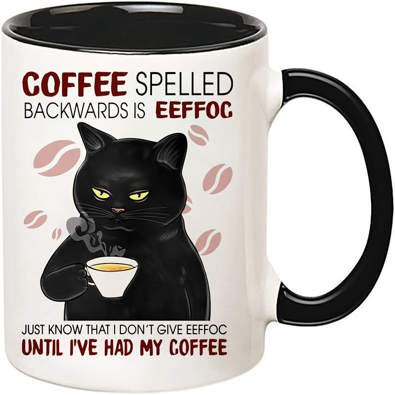 Portable Ceramic Cat Coffee Cup 11oz Travel Mug