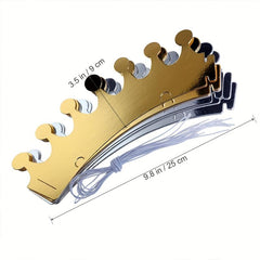 10pcs Golden & Silvery Cardboard Crown Birthday Hat - Party Decoration Gift