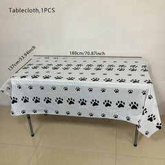 Pet Dog Claw Party Decoration Set Balloon Cup Plate Supplies