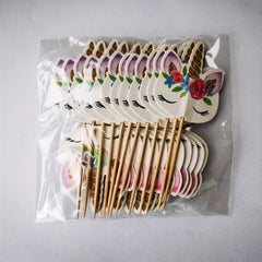 24pcs Unicorn Cake Flags Cupcake Topper Cake Decor Supplies