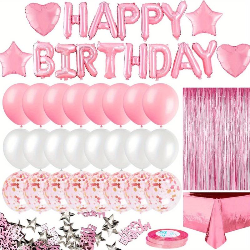 34pcs Rose Golden Birthday Party Decorations Set