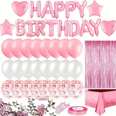 34pcs Rose Golden Birthday Party Decorations Set