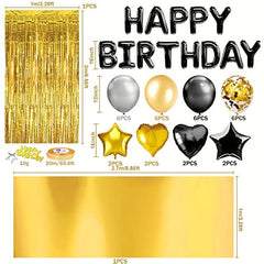 34pcs Rose Golden Birthday Party Decorations Set
