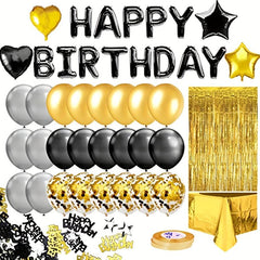 34pcs Rose Golden Birthday Party Decorations Set