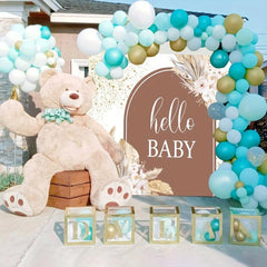 Glitter Boho Baby Shower Backdrop 7x5ft with Pampas Grass