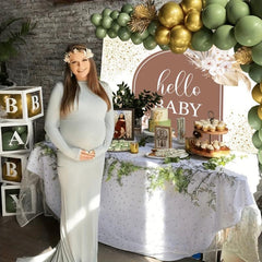 Glitter Boho Baby Shower Backdrop 7x5ft with Pampas Grass