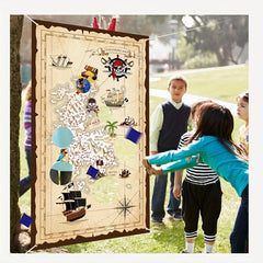 Pirate Adventure Sandbag Flag for Outdoor Games - Score Banner with Treasure Map