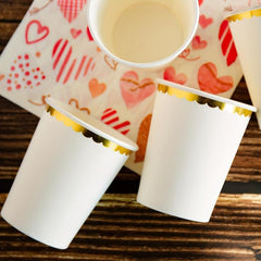 Bronzing Pattern 9oz Paper Cup Disposable Party Supplies