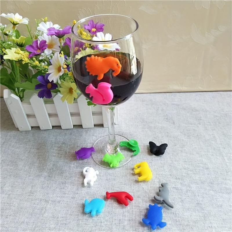 12pcs Silicone Suction Cup Wine Glass Markers Set