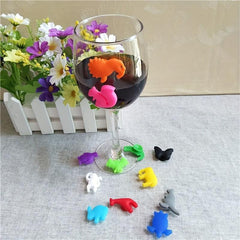 12pcs Silicone Suction Cup Wine Glass Markers Set