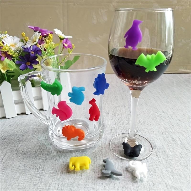 12pcs Silicone Suction Cup Wine Glass Markers Set
