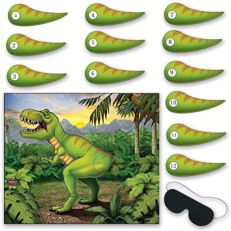Dinosaur Party Game With Tail Stickers - Dino Birthday Supplies