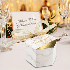 50pcs Marble Print Candy Boxes Treat Box Wedding Party Supplies