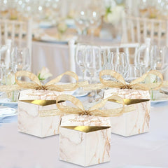 50pcs Marble Print Candy Boxes Treat Box Wedding Party Supplies