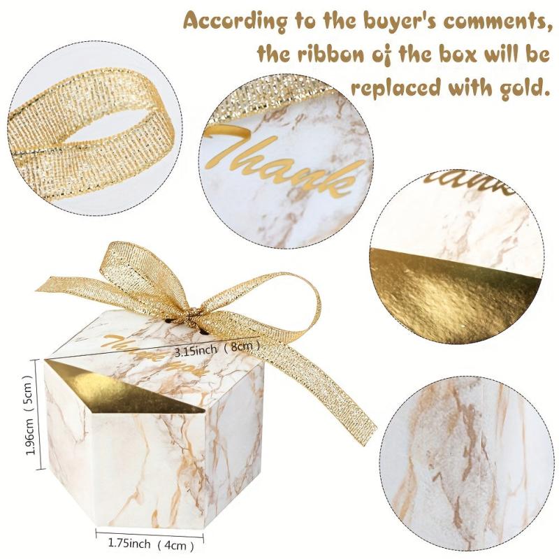 50pcs Marble Print Candy Boxes Treat Box Wedding Party Supplies