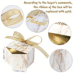 50pcs Marble Print Candy Boxes Treat Box Wedding Party Supplies